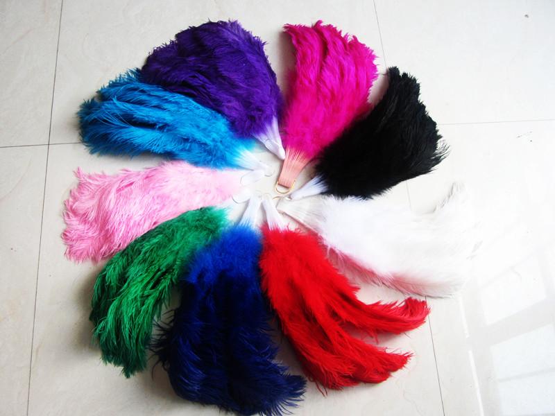 Ostrich Feather Fan Large Dance Fans Rose Red – VINTAGEPOST