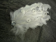 Load image into Gallery viewer, 1 PCS Wedding White Bridal Feather Hair Pin Clip Handcrafted Flapper Headpiece, Art Deco Dress Clip, Bridal, Wedding