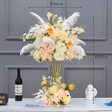 Load image into Gallery viewer, 50 Purple & 50 Yellow Ostrich feathers for wedding centerpiece
