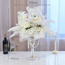 Load image into Gallery viewer, 50 Purple & 50 Yellow Ostrich feathers for wedding centerpiece