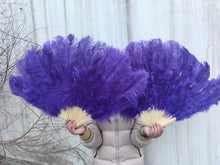 Load image into Gallery viewer, One Fan 20x36inch Large Feather Fan White Ostrich Feather Fan Burlesque Dance Bridal Bouquet