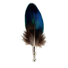 Load image into Gallery viewer, Handcrafted Vintage Feather Lapel Pin & Hat Brooch | Classic Pheasant Feather Boutonniere for Suit & Tuxedo