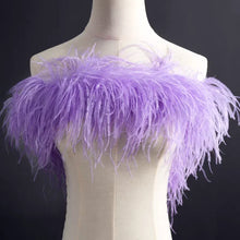 Load image into Gallery viewer, Elegant lavender light purple ostrich feather boa, high-density plumes for wedding and fashion decor.