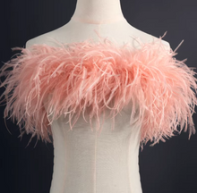 Load image into Gallery viewer, Burlesque Dance Feather Wrap 4ply ostrich feather Boa Shawl Chand 2yards Ivory Champagne Nude Blush