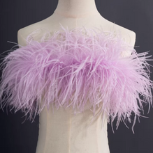 Load image into Gallery viewer, Burlesque Dance Feather Wrap 4ply ostrich feather Boa Shawl Chand 2yards Ivory Champagne Nude Blush