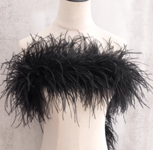 Load image into Gallery viewer, Burlesque Dance Feather Wrap 4ply ostrich feather Boa Shawl Chand 2yards Ivory Champagne Nude Blush