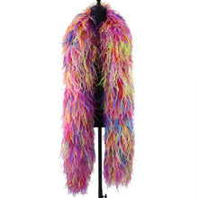 Load image into Gallery viewer, 10ply ostrich feather Boa Dance Chand white black red orange turquoise green yellow