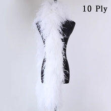 Load image into Gallery viewer, 10ply ostrich feather Boa Dance Chand white black red orange turquoise green yellow