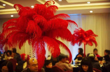 Load image into Gallery viewer, 100 Red Ostrich feathers for wedding centerpiece