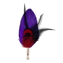 Load image into Gallery viewer, Handcrafted Vintage Feather Lapel Pin & Hat Brooch | Classic Pheasant Feather Boutonniere for Suit & Tuxedo