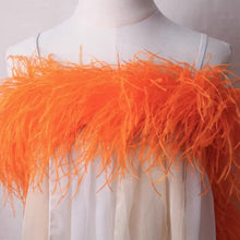 Load image into Gallery viewer, Bright orange ostrich feather boa for stage performances, carnival outfits, and festive celebrations.