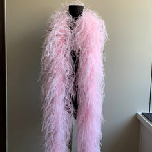 Load image into Gallery viewer, Soft baby pink ostrich feather boa, 1920s Gatsby style accessory for weddings and events.
