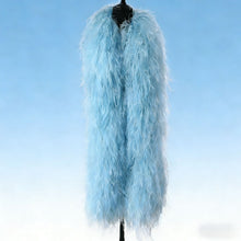 Load image into Gallery viewer, Light blue Ostrich Feather Boas Wrap Perfect for Gatsby Party, Halloween Costume, and Burlesque Performance