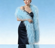 Load image into Gallery viewer, Deluxe Fluffy & Thick baby blue Ostrich Feather Boas Wrap Perfect for Gatsby Party, Halloween Costume, and Burlesque Performance