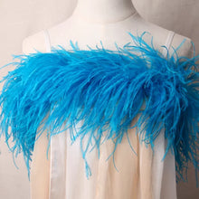Load image into Gallery viewer, Bright blue ostrich feather boa, bold feather scarf for pride events, festivals and themed parties