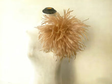 Load image into Gallery viewer, Luxury Ostrich Feather Brooch Pin - Oversized Fluffy Pom Pom Flower for Runway Style, Evening Gown, and Wedding Accessory - Champagne Nude Elegance