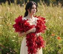 Load image into Gallery viewer, Burgundy Red Turkey Feather Boa Holiday Cosplay & Burlesque Show Prop