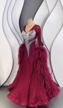 Load image into Gallery viewer, Burgundy Ostrich Feather Boas Wrap Perfect for Gatsby Party, Halloween Costume, and Burlesque Performance