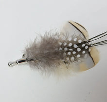 Load image into Gallery viewer, Natural pheasant feather boutonniere, rustic feather lapel pin for wedding, boho events, and formal wear