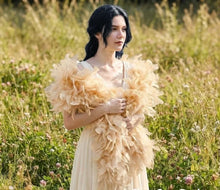 Load image into Gallery viewer, Champagne Beige Turkey Feather Boa Bridal Wedding Evening Dress Accessory
