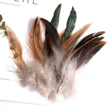Load image into Gallery viewer, Natural copper and black tipped pheasant plumage feathers, high-quality material for craft and jewelry.