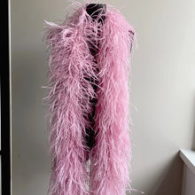 Load image into Gallery viewer, Soft dusky pink ostrich feather boa, vintage style accessory for evening wear and dance.
