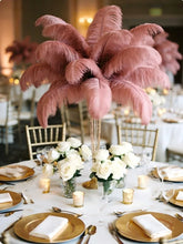 Load image into Gallery viewer, Dusky pink ostrich feather centerpiece, elegant table decor for weddings, bridal showers and romantic events