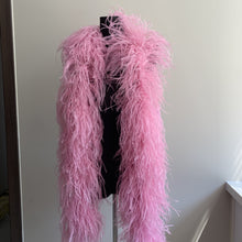 Load image into Gallery viewer, Muted dusky rose pink ostrich feather boa, vintage style feather scarf for accessories.