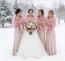 Load image into Gallery viewer, dusty_pink_faux_fur_wrap - Dancefeathers