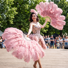 Load image into Gallery viewer, Large Ostrich Feather Fan 20x36" | Stage & Burlesque