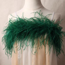 Load image into Gallery viewer, Emerald green ostrich feather boa, rich feather scarf for holiday events, St. Patrick's parties and costumes