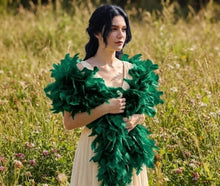Load image into Gallery viewer, Emerald Green Turkey Feather Boa for Formal Party & Stage Performance Costume