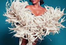 Load image into Gallery viewer, Ivory White Luxury Feather Boa for Wedding Evening Dress Outfit Decor