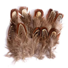 Load image into Gallery viewer, Bright golden yellow dyed pheasant feathers for carnival costumes and festive party decor.