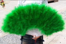 Load image into Gallery viewer, large green feather fan for burlesque dance