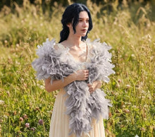 Load image into Gallery viewer, Neutral Grey Luxury Turkey Feather Boa Evening Formal Wear Accessory