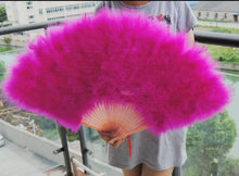 Load image into Gallery viewer, large hot pink feather fan for burlesque dance
