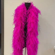 Load image into Gallery viewer, Vibrant hot pink ostrich feather boa, fun costume accessory for bachelorette parties.