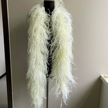 Load image into Gallery viewer, Soft ivory white ostrich feather boa, elegant bridal accessory for wedding dress.