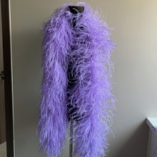 Load image into Gallery viewer, Fluffy light purple ostrich feather boa for burlesque dance costume and dress trimming.