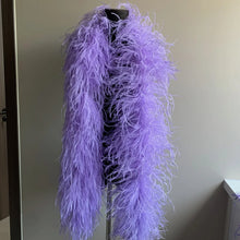 Load image into Gallery viewer, Fluffy light purple ostrich feather boa for burlesque dance costume and dress trimming.
