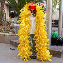 Load image into Gallery viewer, Multi Color Feather Boa with Yellow Top for Holiday Party Decor