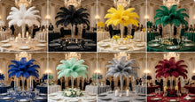 Load image into Gallery viewer, Multi-color ostrich feather centerpiece set, showing different colors for weddings, parties and themed events