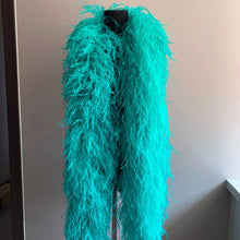 Load image into Gallery viewer, Rich teal blue ostrich feather boa, professional cabaret and burlesque dance costume accessory.