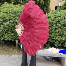 Load image into Gallery viewer, ostrichfeatherfanburgundy70cm - Dancefeathers