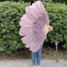 Load image into Gallery viewer, ostrichfeatherfandustypink70cm - Dancefeathers