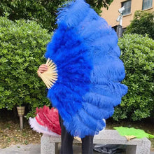 Load image into Gallery viewer, ostrichfeatherfanroyalblue70cm - Dancefeathers