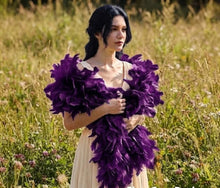 Load image into Gallery viewer, Dark Purple Turkey Feather Boa Party Cosplay Photo Booth Prop