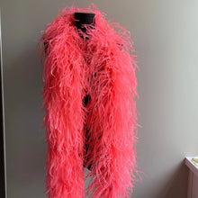 Load image into Gallery viewer, Pretty rose pink ostrich feather boa with a shaggy 3D texture, perfect for fashion accessories.