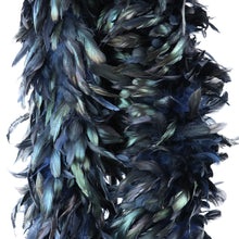 Load image into Gallery viewer, Feather boa with blue and green hues on a white background for 1920s Gatsby, Halloween, Christmas, Wedding, Stage Performance, Photo Prop, Bachelorette Party.